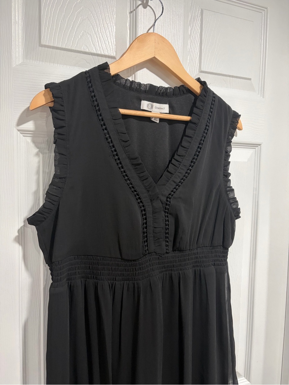 Christina Black Sleeveless V-Neck Maxi Dress - Picture 2 of 12